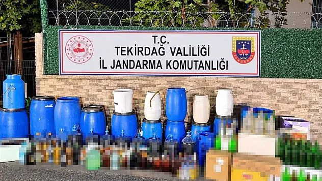 Tekirdağ'da evden 1 ton 120 litre kaçak alkol çıktı