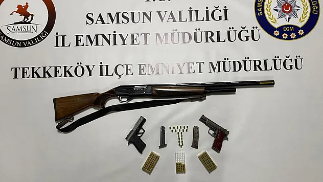 Tekkeköy'de ruhsatsız silah ve mühimmat ele geçirildi