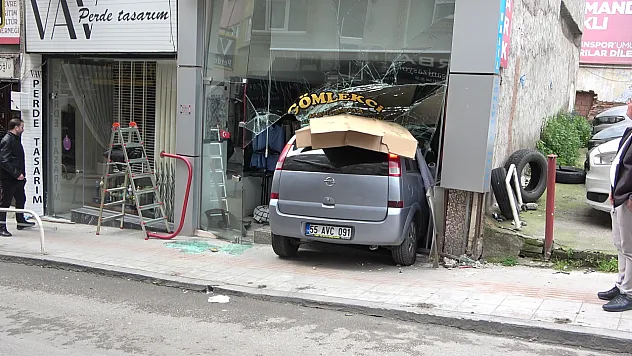 Terzi dükkanına müşteri değil otomobil girdi