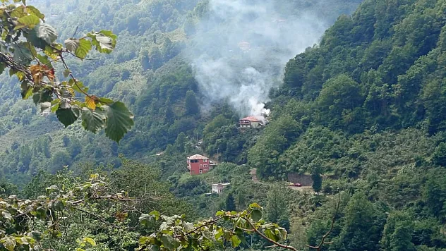 Trabzon'da bir evin odunluğunda yangın çıktı:1 yaralı