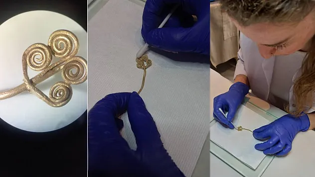 Troya'da 4 bin 500 yıllık bir altın broş ve nadir bir yeşim taşı bulundu