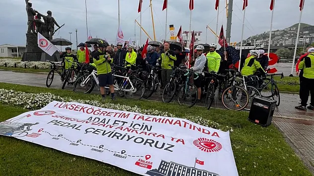 ÜNİPERSEN'den Samsun-Ankara hattında bisikletli hak arayışı