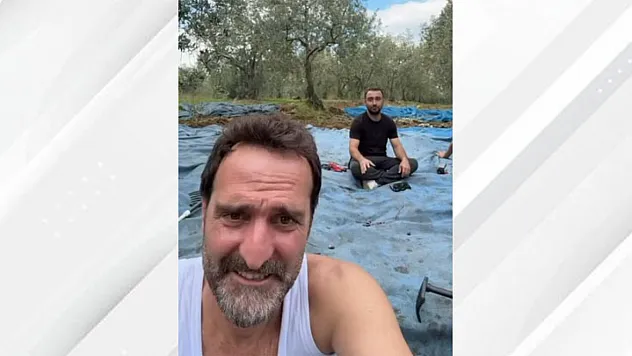 Ünlü oyuncu Timur Acar satın aldığı zeytinlikte ilk hasadını yaptı