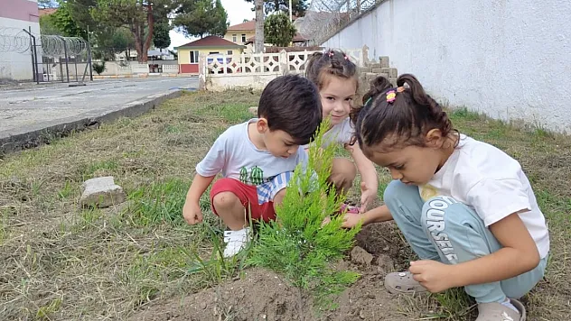 Ünye'de minikler doğaya fidan dikti