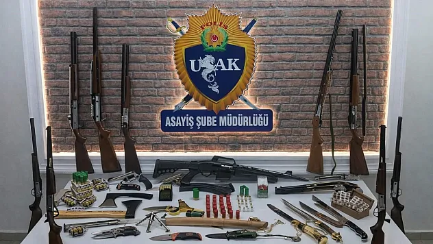 Uşak'ta galericiler sitesinde asayiş denetimi