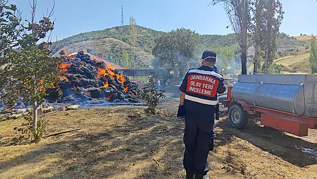 Yalvaç'ta besihanede yangın: Bir inek telef oldu, tonlarca yem ve tahıl kül oldu