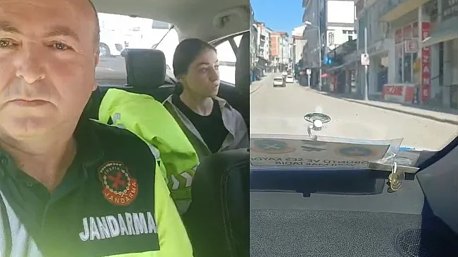Sınava son dakika jandarma aracıyla yetişti