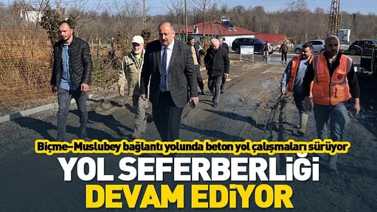 İlçede yol seferberliği devam ediyor: Salıpazarı’nda Biçme–Muslubey bağlantı yolunda beton yol çalışmaları sürüyor