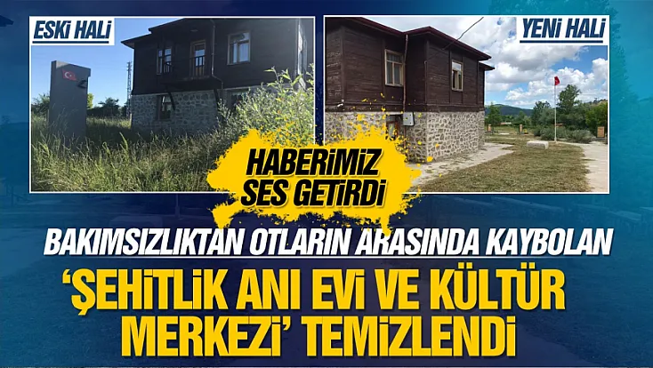 Kavak Belediyesi bakımsız ‘Şehitlik Anı Evi ve Kültür Merkezi’ni temizledi