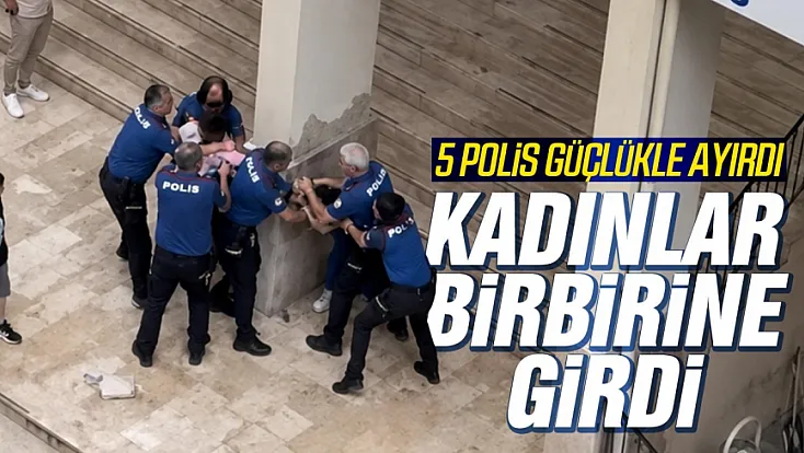 Samsun'da Denetimli Serbestlik Müdürlüğü önünde kadın kavgası