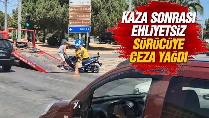 Samsun'da ehliyetsiz sürücü kazaya karıştı