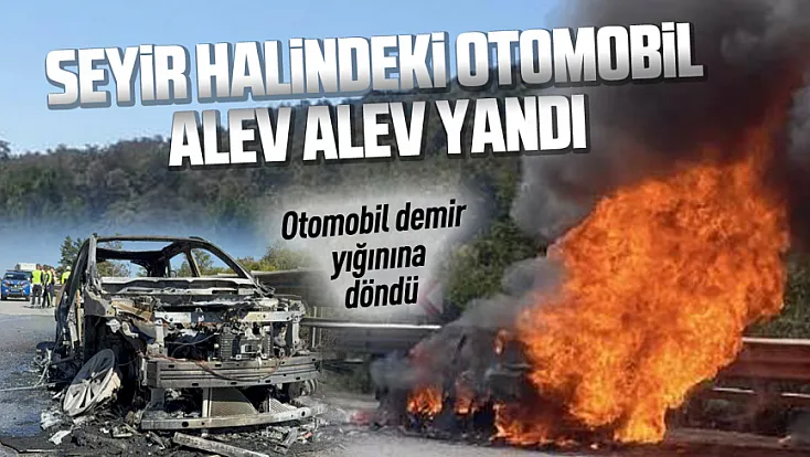 Samsun'da seyir halindeki otomobil küle döndü