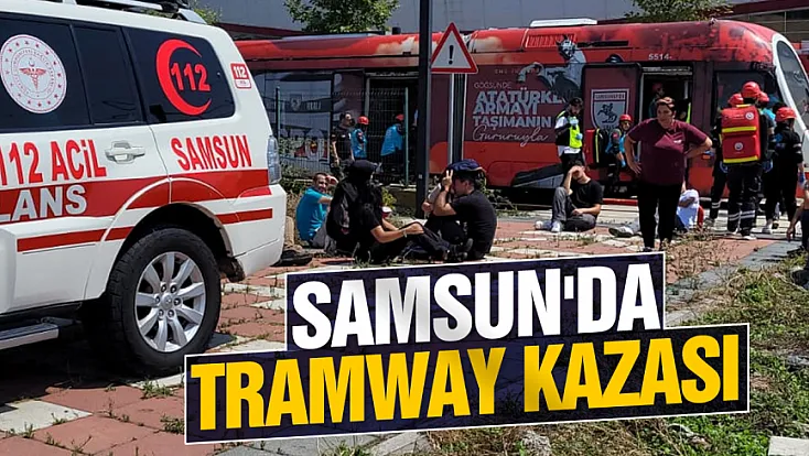 Samsun'da tramvay kazası tatbikatı
