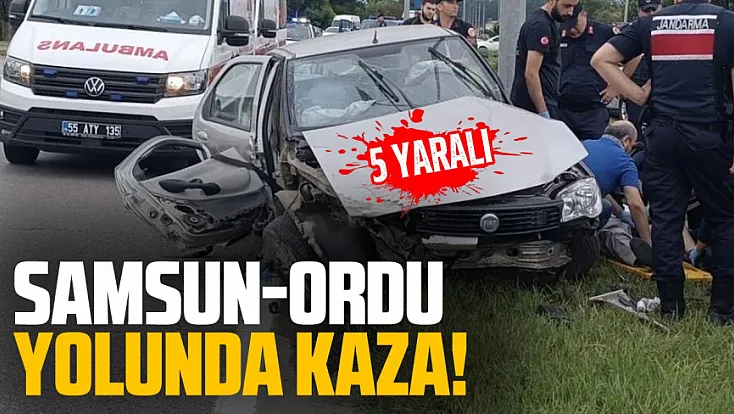 Terme’de iki otomobil çarpıştı: 5 yaralı