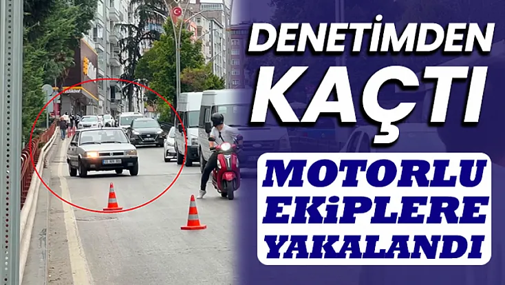 Trafik denetiminden kaçmak isterken motorize polise yakalandı