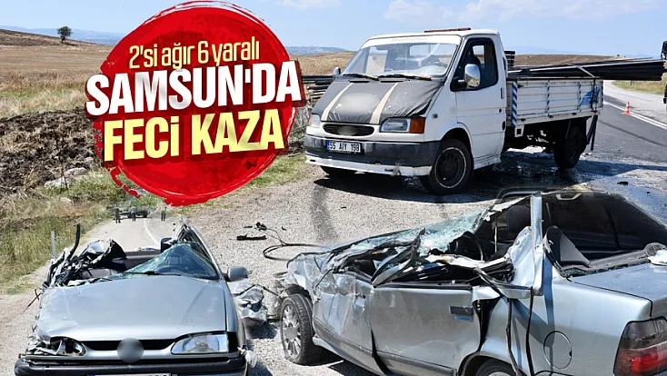 Vezirköprü’de Feci Kaza Kamyonetle Otomobil Çarpıştı, 2'si Ağır 6 Yaralı