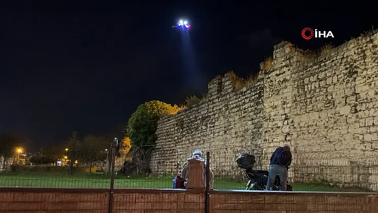 Fatih'te polisten dron destekli alkol denetimi