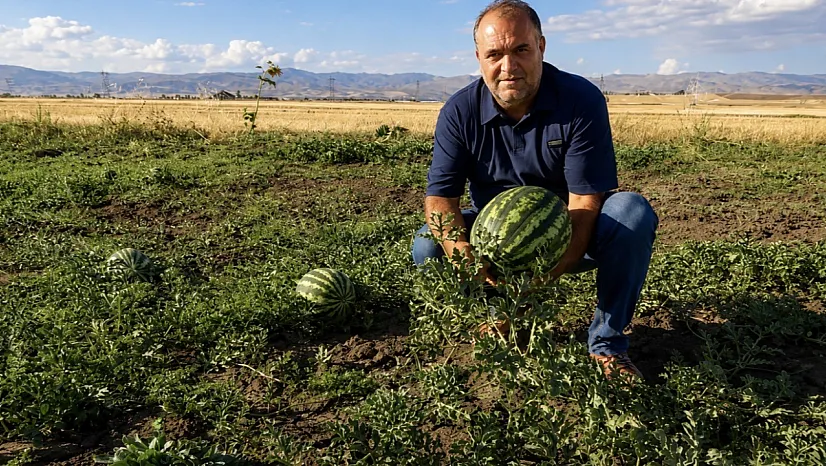 Ağrı'da kavun ve karpuz hasadı başladı