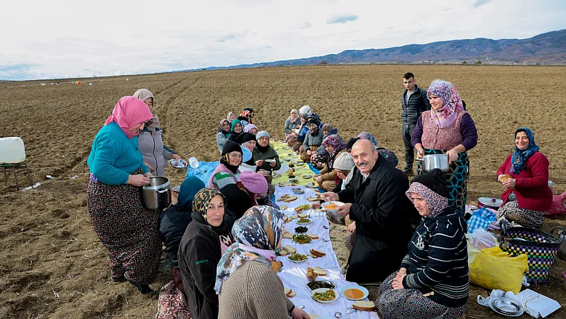 Başkan Arslan sarımsak tarlasına indi