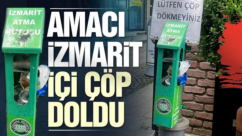 Samsun'da izmarit kutusu çöp kutusuna döndü