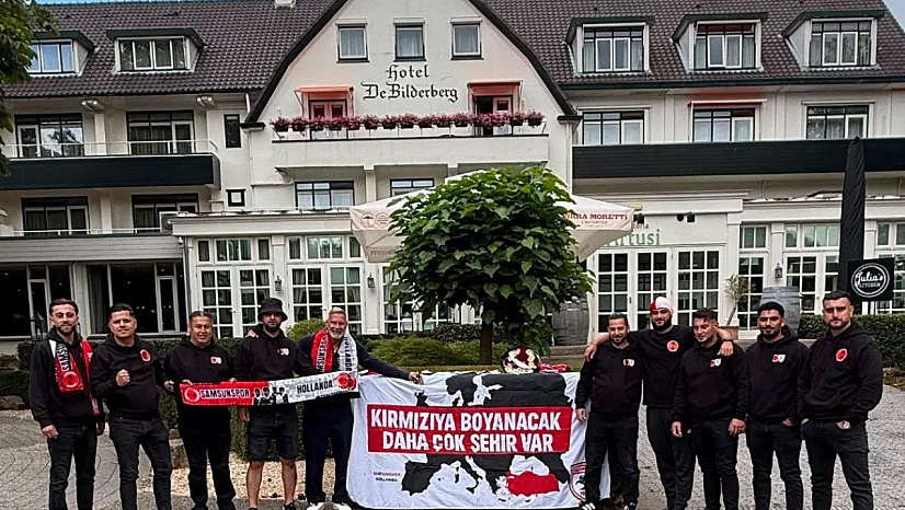 Samsunspor'a Hollanda'da gurbetçilerden görkemli karşılama