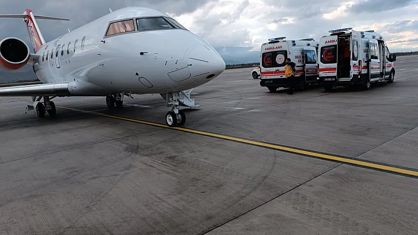 Uçak ambulans 20 haftalık Ertuğrul bebek için havalandı