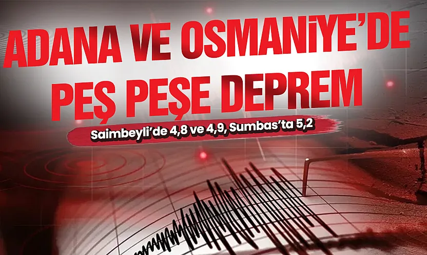 Adana ve Osmaniye'de art arda depremler