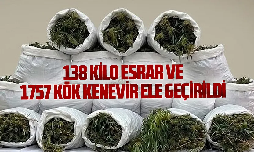 Bafra'da 138 kilo esrar ve 1757 kök kenevir ele geçirildi
