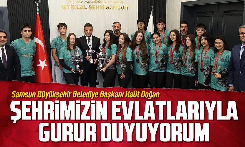 Başkan Halit Doğan 3 kupayla dönen dragon bot sporcularını ağırladı