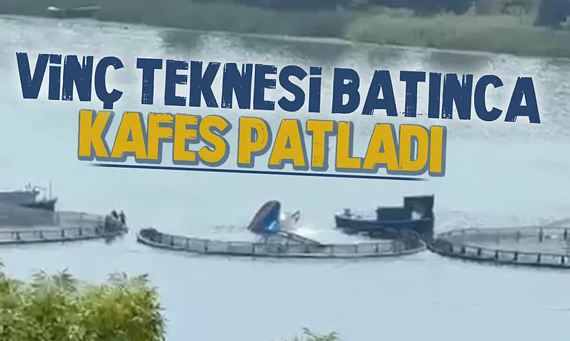 Derbent Barajı'nda vinç teknesi suya gömüldü