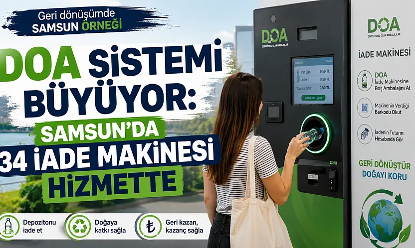 DOA sistemine Samsun'da ilgi büyüyor: 34 iade makinesi hizmette