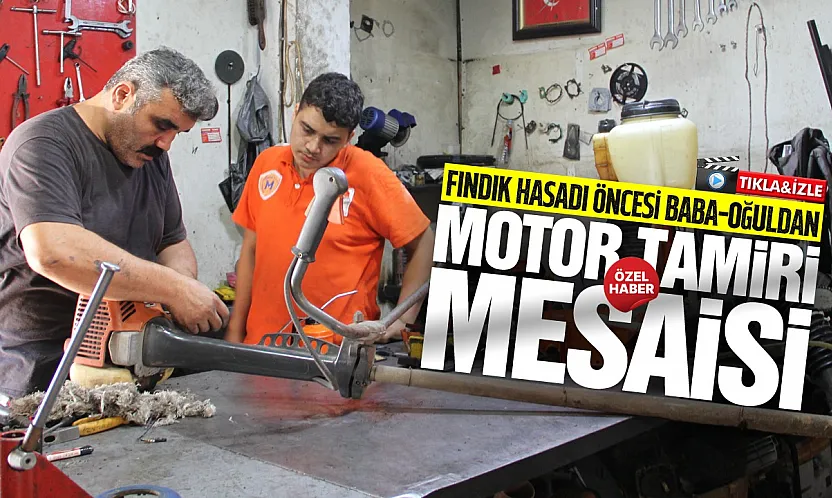 Fındık hasadı öncesi tırpan motorları bakıma giriyor