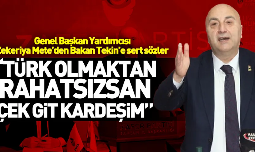 Genel Başkan Yardımcısı Zekeriya Mete'den Bakan Tekin'e sert sözler 'Türk olmaktan rahatsızsan çek git kardeşim'