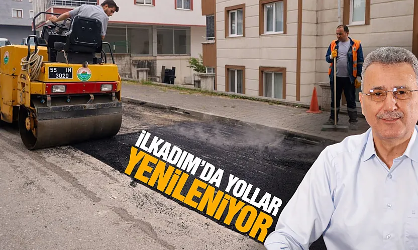İlkadım'da yol çalışmaları aralıksız sürüyor