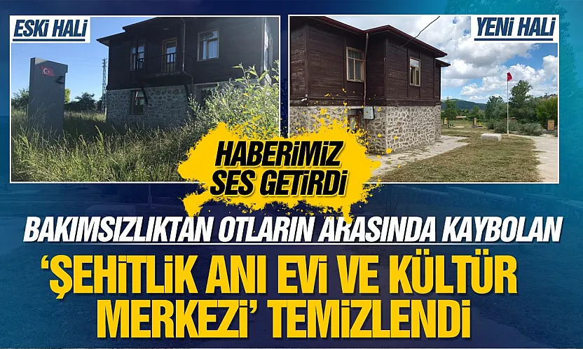 Kavak Belediyesi bakımsız 'Şehitlik Anı Evi ve Kültür Merkezi'ni temizledi
