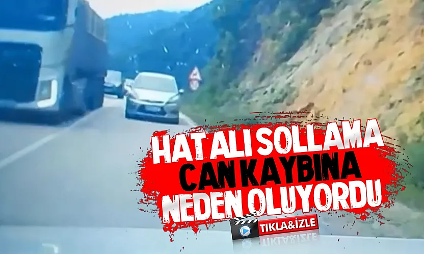 Kör noktada şerit ihlali kameralara yansıdı