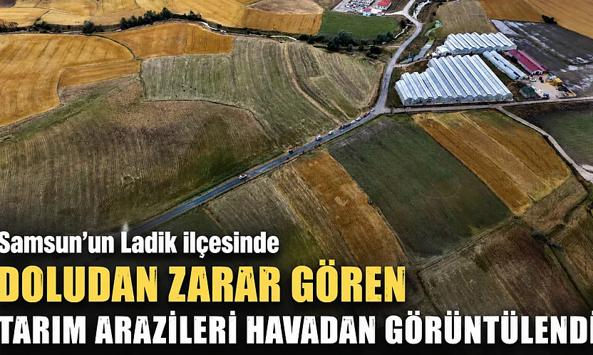 Ladik'te dolu tarımı vurdu: Zarar gören araziler havadan görüntülendi