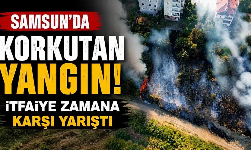 Samsun Canik'te korkutan anız yangını