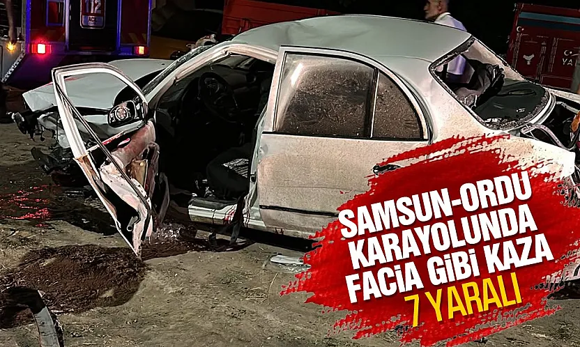 Samsun Çarşamba'da zincirleme trafik kazası: 7 kişi yaralandı