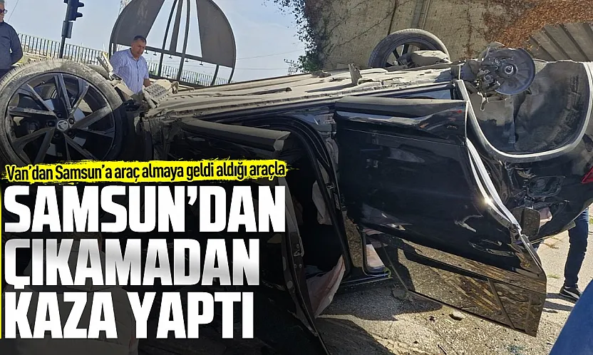 Samsun'da ışık ihlali yapan araç kazaya karıştı