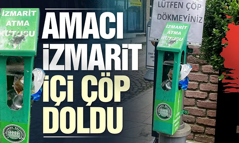 Samsun'da izmarit kutusu çöp kutusuna döndü