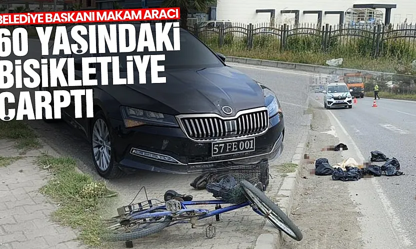 Samsun'da makam aracı dehşeti: Bisikletli yola savruldu