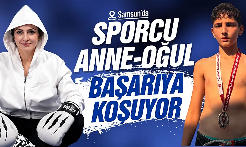 Samsun'da Milli Boksör anne oğlunu yetiştiriyor