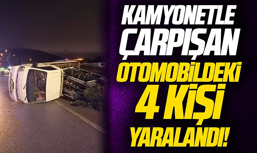 Samsun'da otomobil ile kamyonet çarpıştı: 4 yaralı