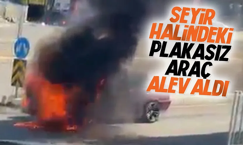 Samsun'da seyir halindeki otomobilde yangın Sürücü canını zor kurtardı
