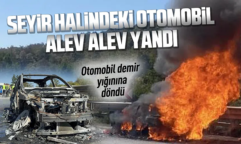 Samsun'da seyir halindeki otomobil küle döndü