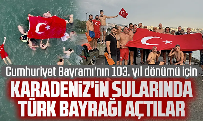 Samsun'da yüzücülerden Karadeniz'de 29 Ekim Cumhuriyet Bayramı kutlaması