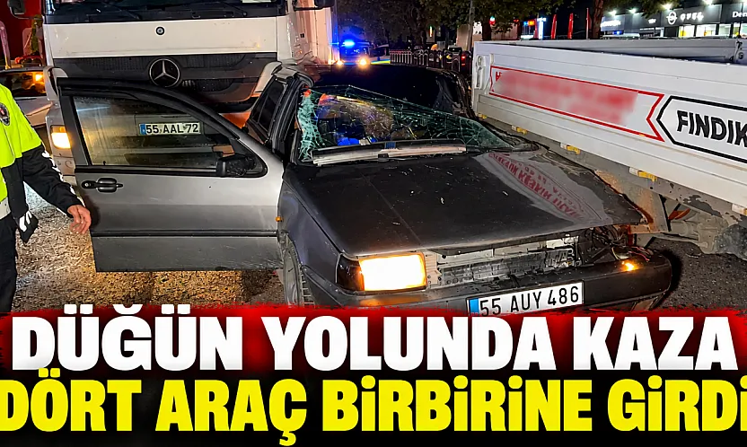 Samsun Tekkeköy'de 4 araçlı zincirleme kaza