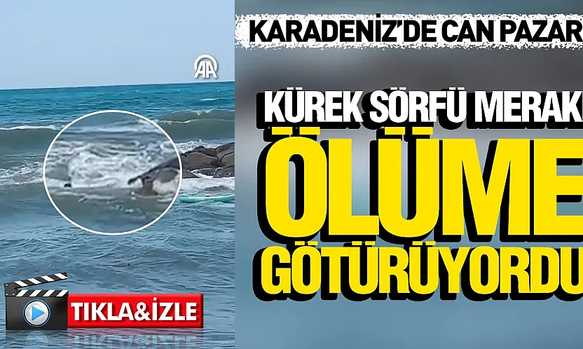 Samsun Yakakent'te kürek sörfü yapan gençler akıntıya kapıldı
