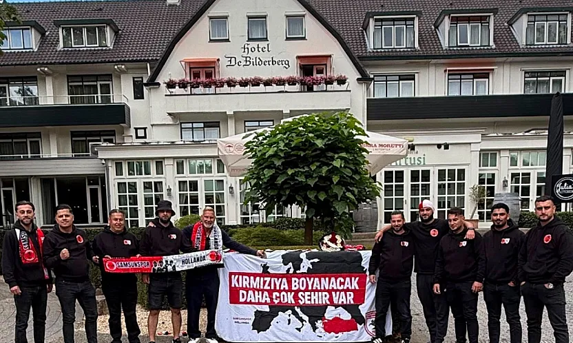 Samsunspor'a Hollanda'da gurbetçilerden görkemli karşılama